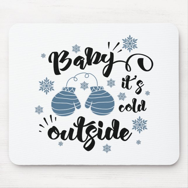 Spaß Typografie Weihnachten Mousepad (Vorne)