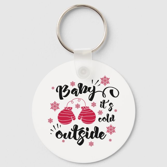Spaß Typografie Weihnachten Schlüsselanhänger (Vorderseite)