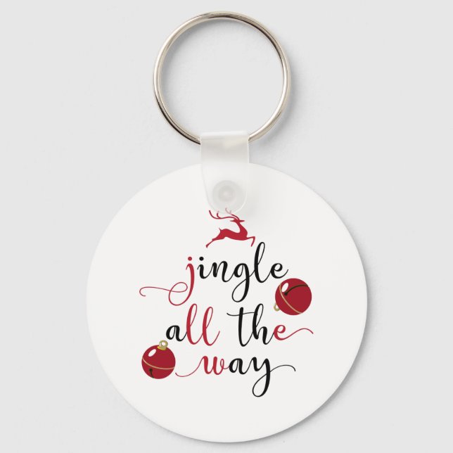 Spaß Typografie Weihnachten Schlüsselanhänger (Vorderseite)