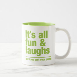 SPASS- u. LACHEN-Gewohnheits-Tassen Zweifarbige Tasse