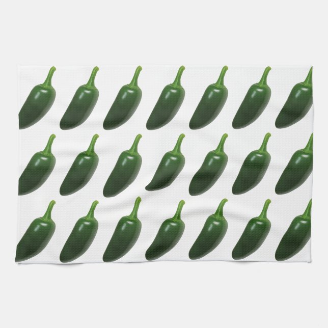 Spaß u. würziger Jalapeno-Pfeffer Küchentuch (Horizontal)