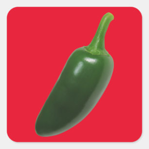 Spaß u. würziger Jalapeno-Pfeffer Quadratischer Aufkleber