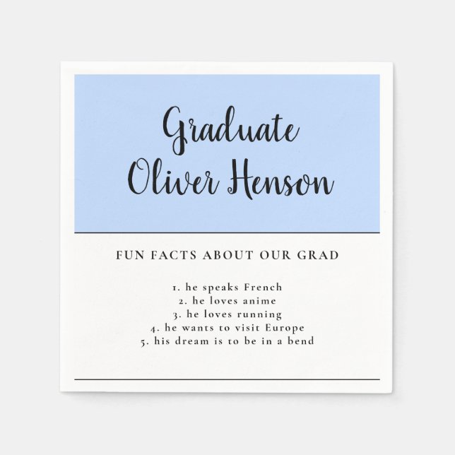 Spaß über Graduate Blue Simple Abschluss Serviette (Vorderseite)
