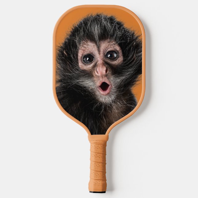 Spaß Überraschender Affe mit zwei Ausdrücken Pickleball Schläger (Rückseite)