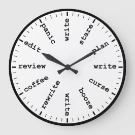 Spaß-Uhr des lustigen Schriftstellers beim Schreib Große Wanduhr