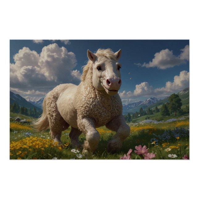 Spaß Ukrainisches Woolgehobenes Pferd Poster (Vorderseite)