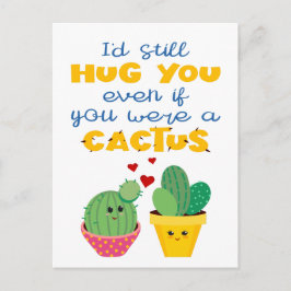 Spaß und bunter Cartoon Kaktus in Liebe Valentine Postkarte