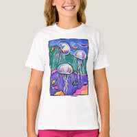 Spaß und bunter Quallen-T - Shirt