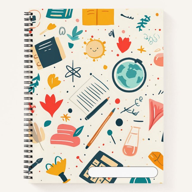 Spaß und buntes "Back to School"-Notebook Notizbuch (Vorderseite)