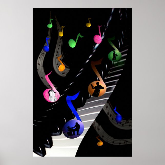 Spaß und buntes Musikposter Poster (Vorne)