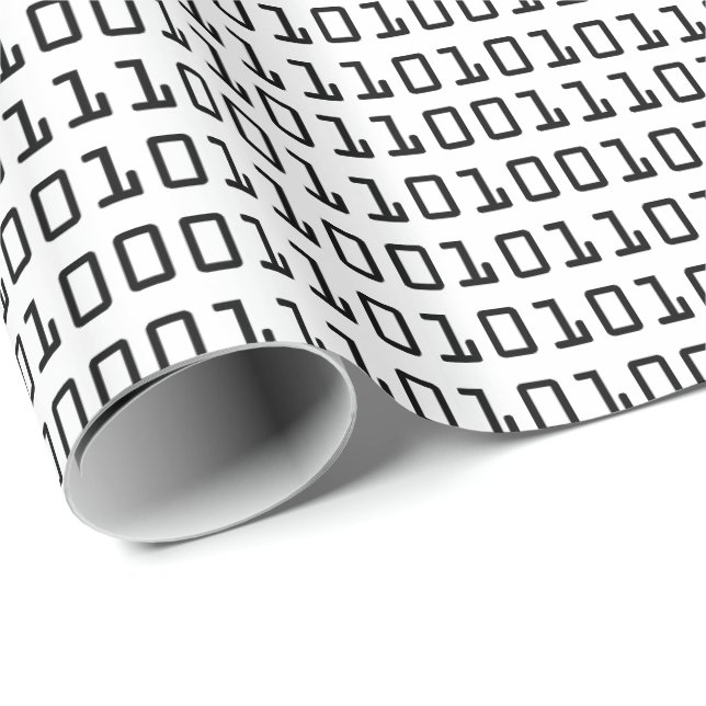 Spaß-und cooler Computer-binäres Codeschema Geschenkpapier (Rolleneckpunkt)