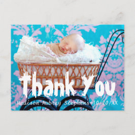 Spaß und einfach Danke Baby Dusche Postkarte