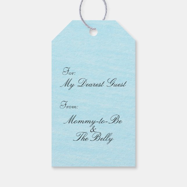 Spaß und einzigartige Blue Baby Boy Dusche Gefalle Geschenkanhänger (Rückseite)
