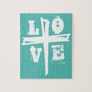 Spaß und einzigartiges CROSS und LIEBE Jigsaw Pu