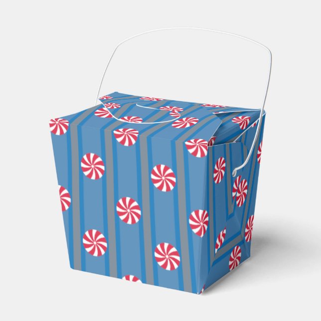Spaß und Extravagant Blue Christmas Peppermint Can Geschenkschachtel (Vorderseite)