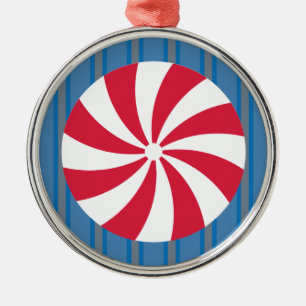 Spaß und Extravagant Blue Christmas Peppermint Can Ornament Aus Metall