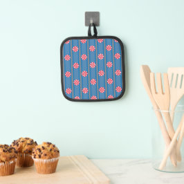 Spaß und Extravagant Blue Christmas Peppermint Can Topflappen