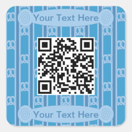 Spaß und Extravagant Blue Pretzel QR Quadratischer Aufkleber