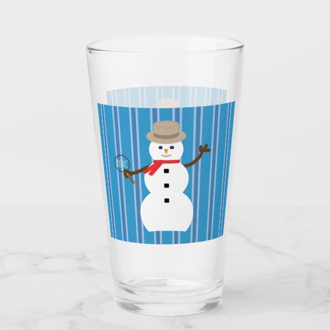 Spaß und Extravagant Blue Snowman Detective Glas (Vorderseite)