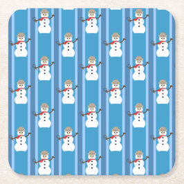 Spaß und Extravagant Blue Snowman Detective Rechteckiger Pappuntersetzer
