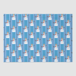 Spaß und Extravagant Blue Snowman Detective Seidenpapier