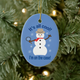 Spaß und Extravagant ist alles Cooler Schneemann D Keramik Ornament