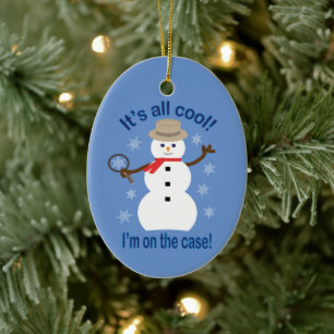 Spaß und Extravagant ist alles Cooler Schneemann D Keramik Ornament