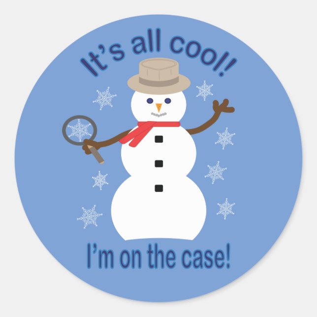 Spaß und Extravagant ist alles Cooler Schneemann D Runder Aufkleber (Vorderseite)