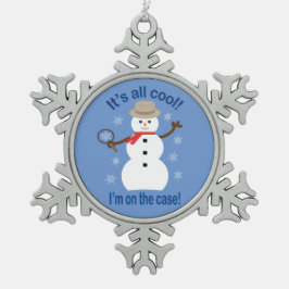 Spaß und Extravagant ist alles Cooler Schneemann D Schneeflocken Zinn-Ornament