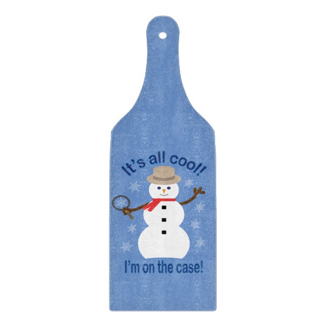 Spaß und Extravagant ist alles Cooler Schneemann D Schneidebrett (Vorderseite)