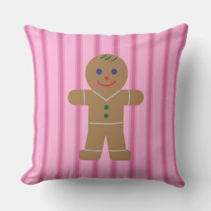 Spaß und Extravagant Pink Gingerbread Man Kissen