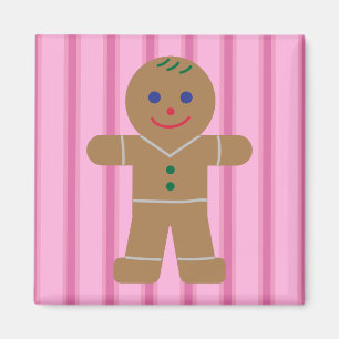 Spaß und Extravagant Pink Gingerbread Man Magnet
