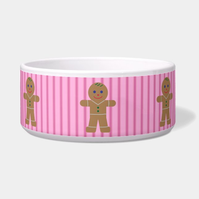 Spaß und Extravagant Pink Gingerbread Man Napf (Vorderseite)