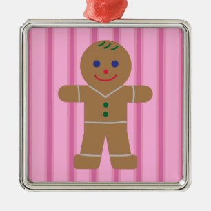 Spaß und Extravagant Pink Gingerbread Man Ornament Aus Metall