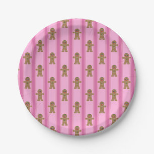 Spaß und Extravagant Pink Gingerbread Man Pappteller