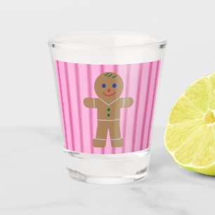 Spaß und Extravagant Pink Gingerbread Man Schnapsglas