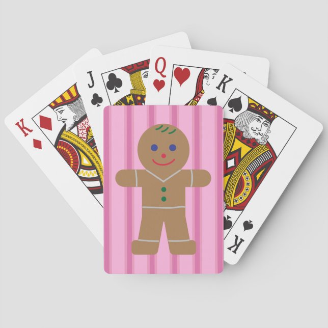 Spaß und Extravagant Pink Gingerbread Man Spielkarten (Rückseite)