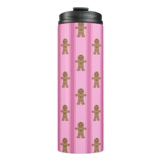 Spaß und Extravagant Pink Gingerbread Man Thermosbecher (Vorderseite)