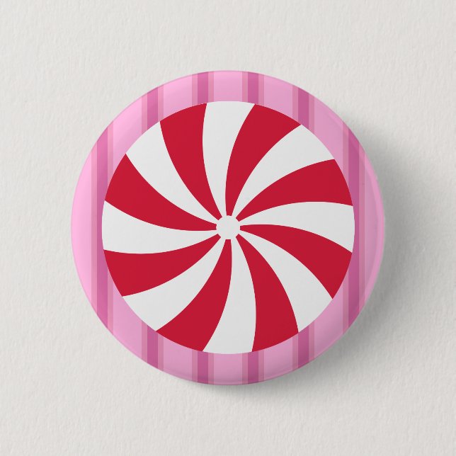 Spaß und Extravagant Pink Weihnachten Pfefferminzb Button (Vorderseite)