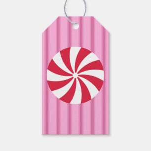Spaß und Extravagant Pink Weihnachten Pfefferminzb Geschenkanhänger