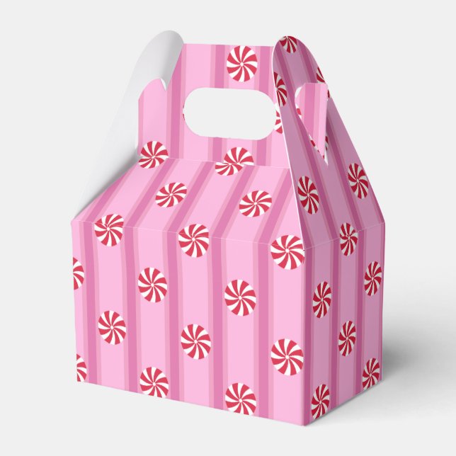 Spaß und Extravagant Pink Weihnachten Pfefferminzb Geschenkschachtel (Vorderseite)