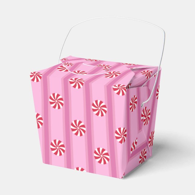 Spaß und Extravagant Pink Weihnachten Pfefferminzb Geschenkschachtel (Vorderseite)