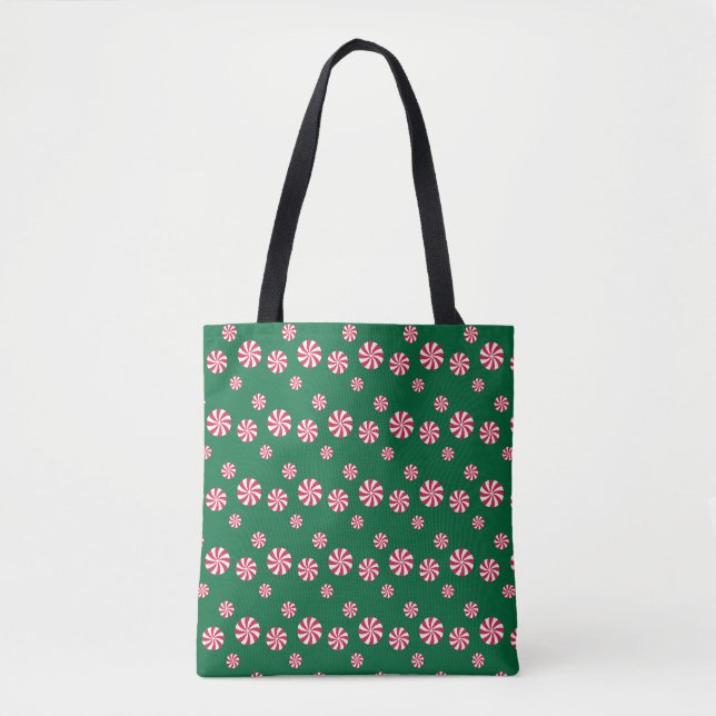 Spaß und Extravagant Pink Weihnachten Pfefferminzb Tasche (Vorderseite)