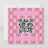 Spaß und Extravagant rosa Lebkuchen Mann QR-Code