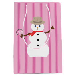 Spaß und Extravagant rosa Schneemann Detektiv Mittlere Geschenktüte