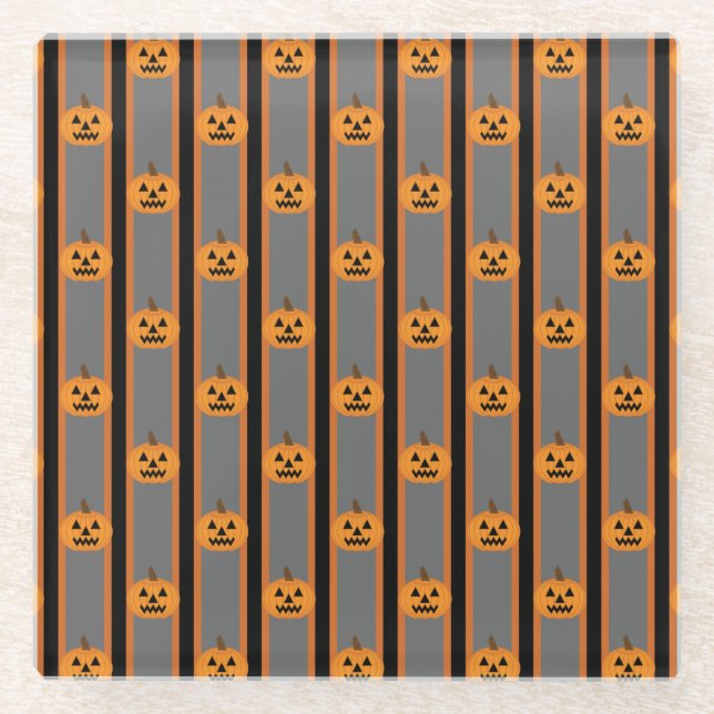 Spaß und Extravagante Halloween-Kürbis Glasuntersetzer (Vorderseite)