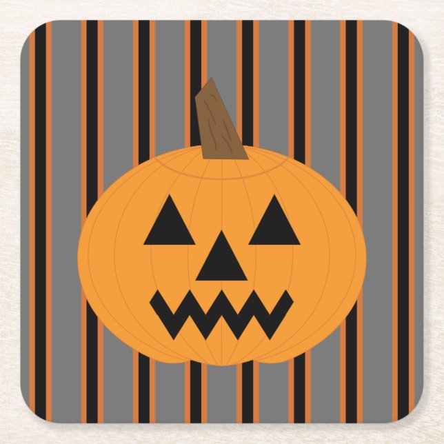 Spaß und Extravagante Halloween-Kürbis Rechteckiger Pappuntersetzer (Vorderseite)