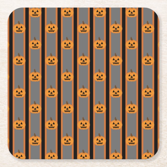 Spaß und Extravagante Halloween-Kürbis Rechteckiger Pappuntersetzer (Vorderseite)