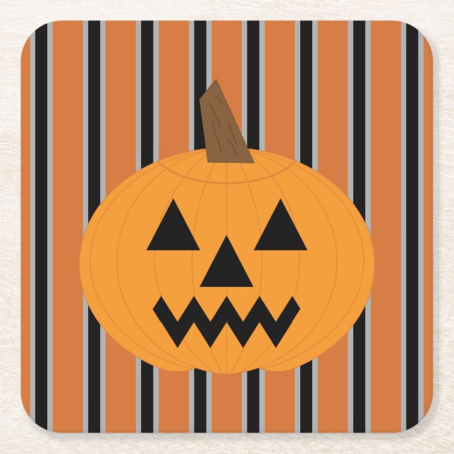 Spaß und Extravagante Halloween-Kürbis Rechteckiger Pappuntersetzer (Vorderseite)