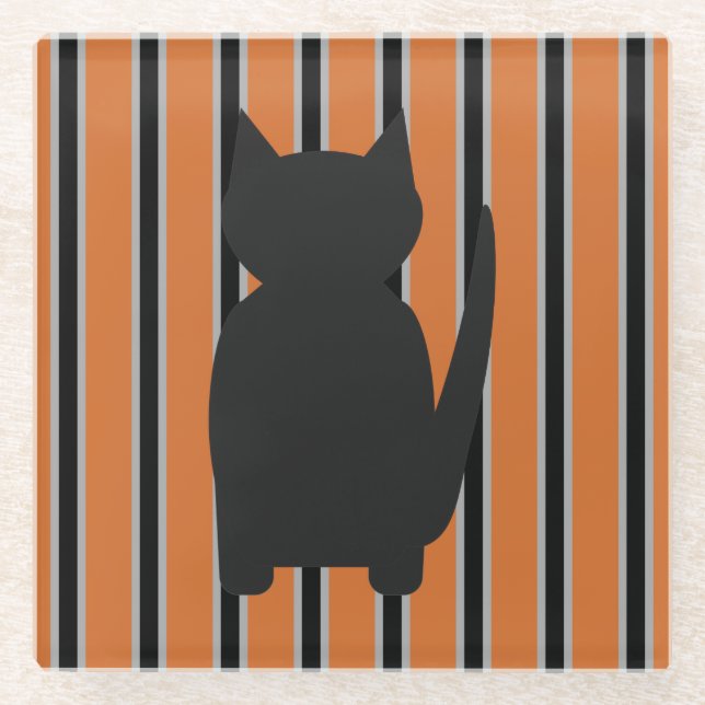 Spaß und Extravagante Halloween Schwarze Silhouett Glasuntersetzer (Vorderseite)